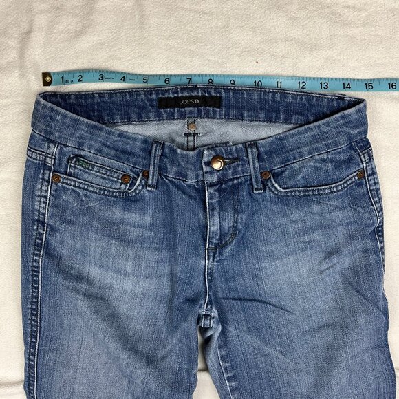 Joe's Blue Denim Jeans Size 26 Medium Wash Flared Jeans Low-Rise Embroidered Y2K - Picture 12 of 14